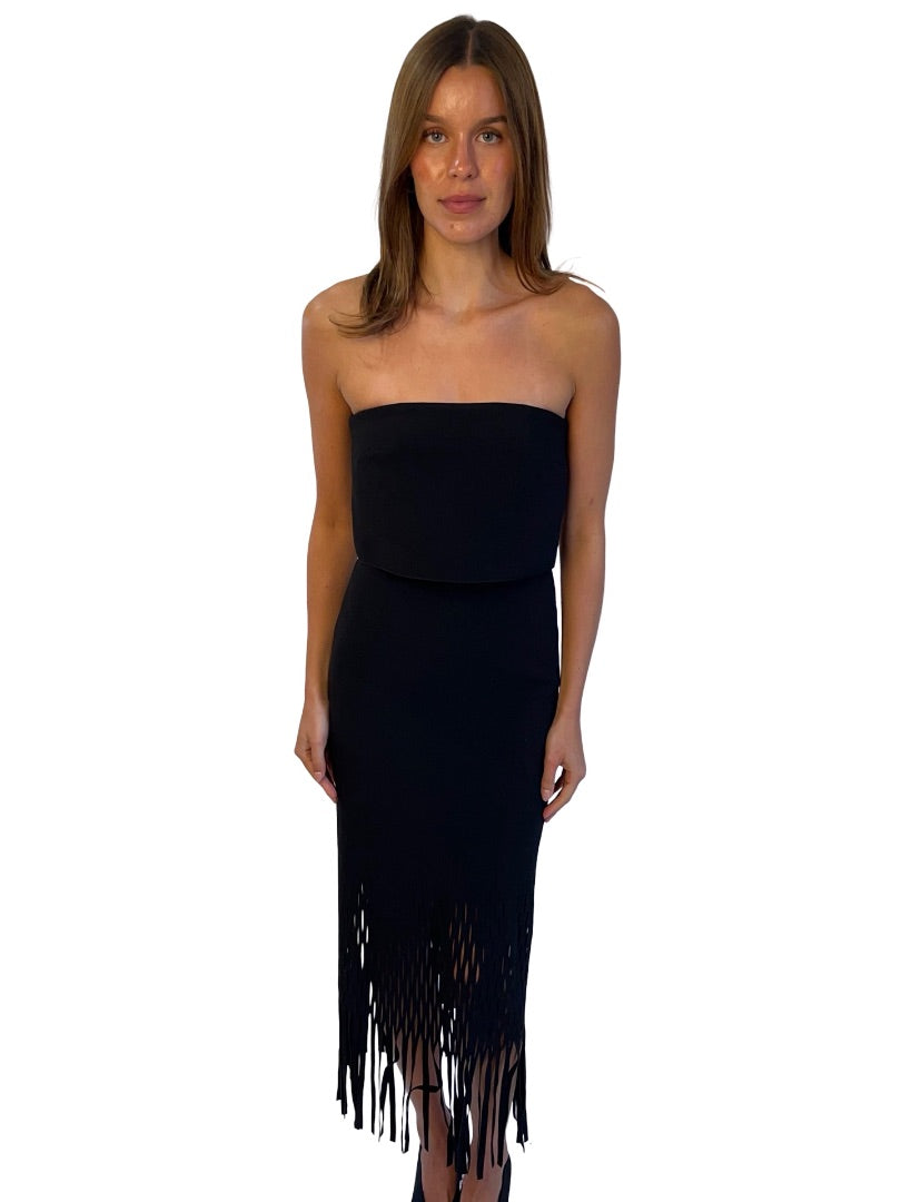 Dion Lee Black Strapless Net Bottom Dress. Size: 6
