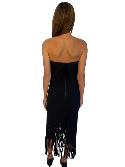 Dion Lee Black Strapless Net Bottom Dress. Size: 6