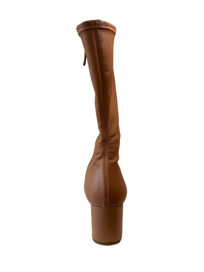 Zimmermann Tan Leather V Toe Block Heel Boot. Size: 40
