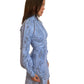 Zimmermann Blue High-Neck Long Sleeve Dress. Size: 0