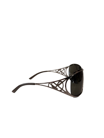 Yves Saint Laurent Silver Vintage Logo Diamante Sunglasses.