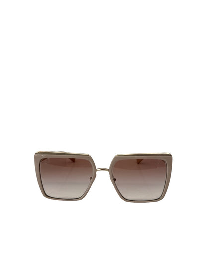 Prada Silver / Cream Oversized Sunglasses.