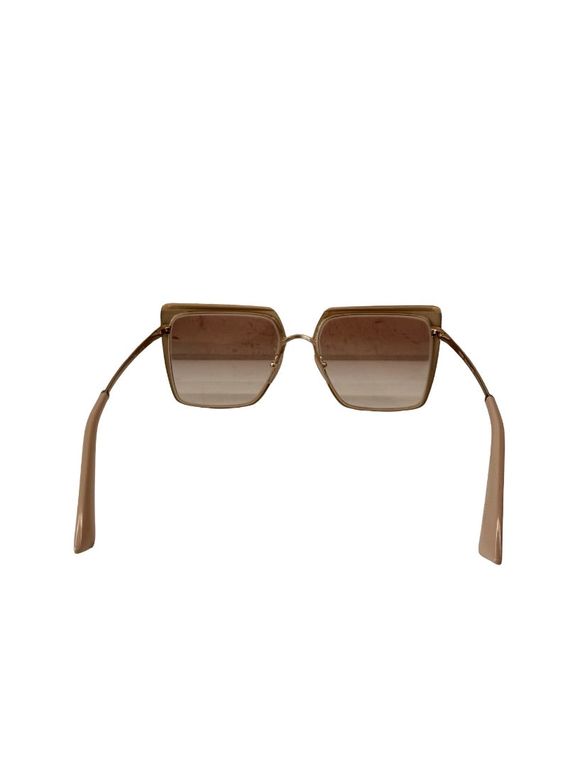 Prada Silver / Cream Oversized Sunglasses.