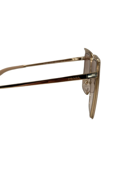 Prada Silver / Cream Oversized Sunglasses.