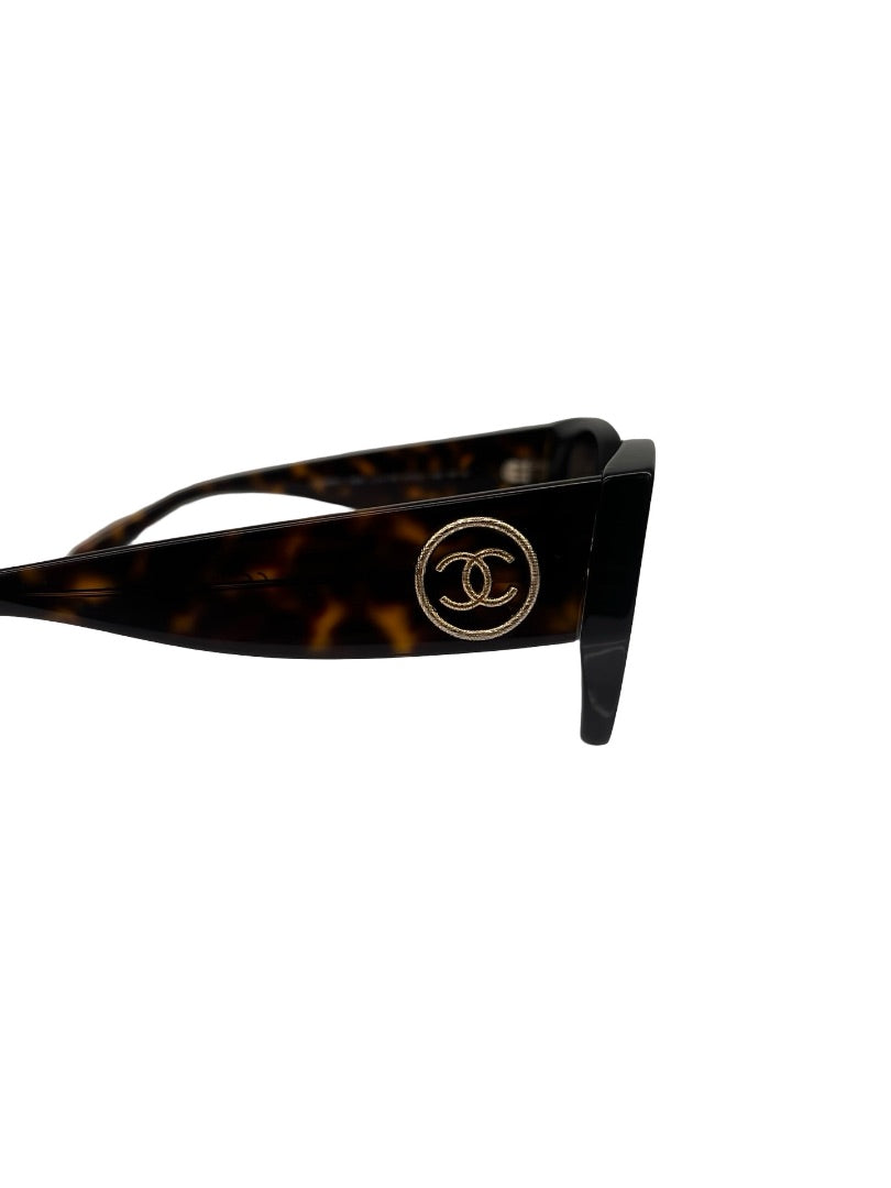 Chanel Tortoiseshell Cat Eye 'CH5506' Sunglasses.