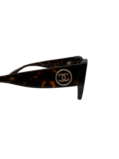 Chanel Tortoiseshell Cat Eye 'CH5506' Sunglasses.