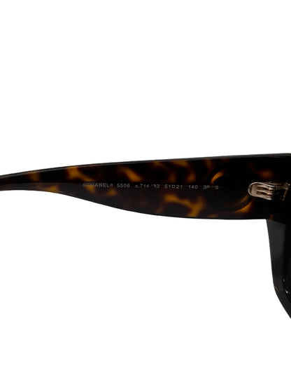 Chanel Tortoiseshell Cat Eye 'CH5506' Sunglasses.