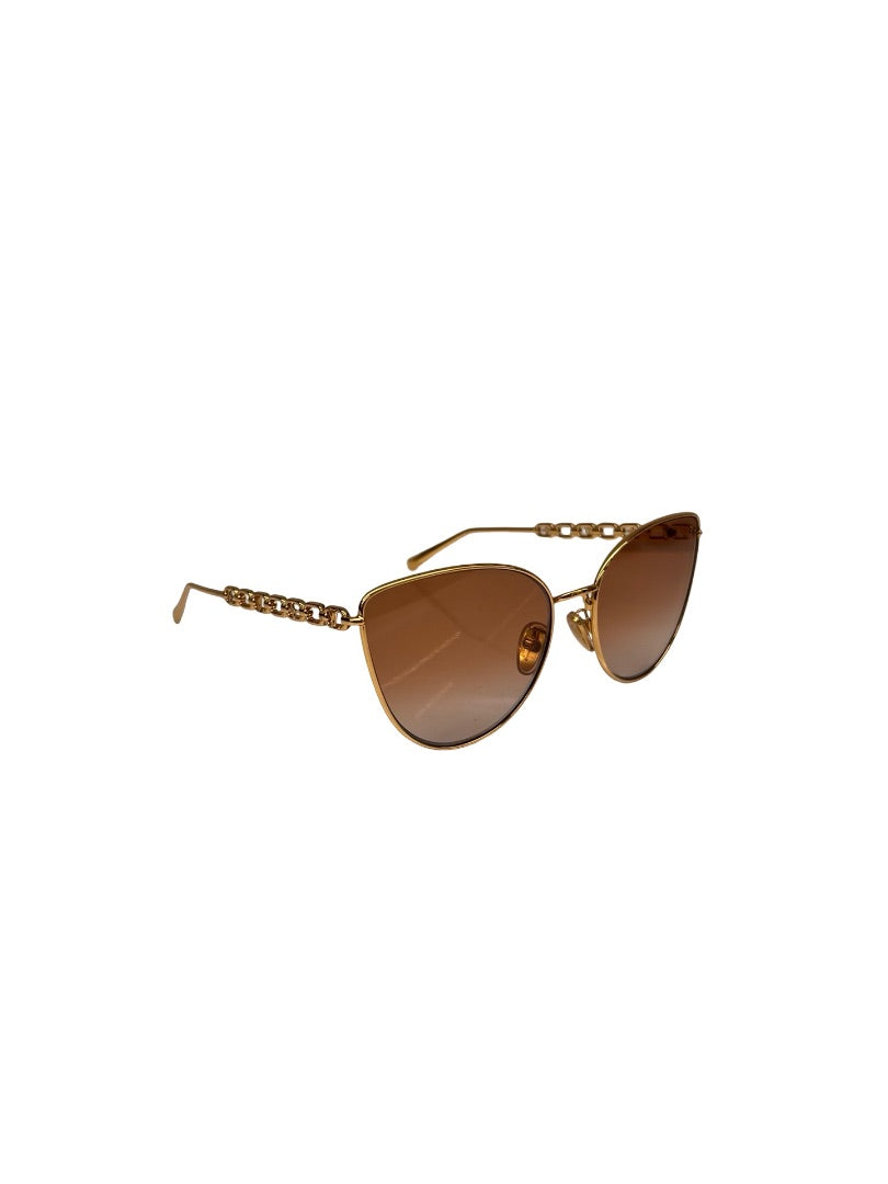 Louis Vuitton Gold 'Z1522E' Chain Cat Eye Sunglasses.