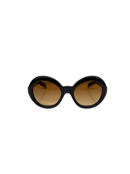 Prada Black Round 'D08SU' Orange Gradient Sunglasses.
