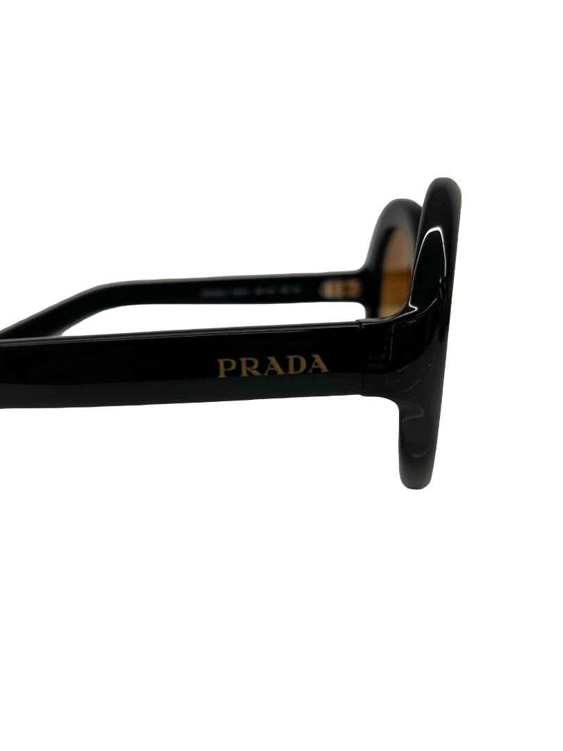 Prada Black Round 'D08SU' Orange Gradient Sunglasses.