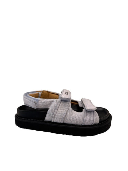 Isabel Marant Purple 'Madee' Denim Strap Sandals. Size: 38