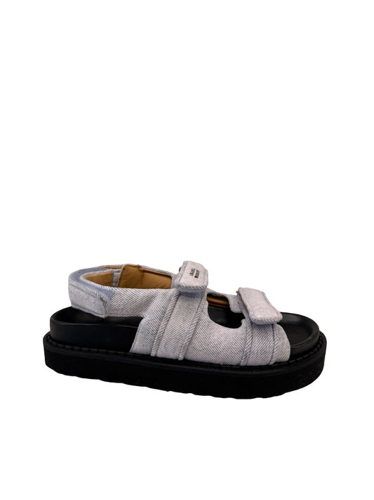 Isabel Marant Purple 'Madee' Denim Strap Sandals. Size: 38
