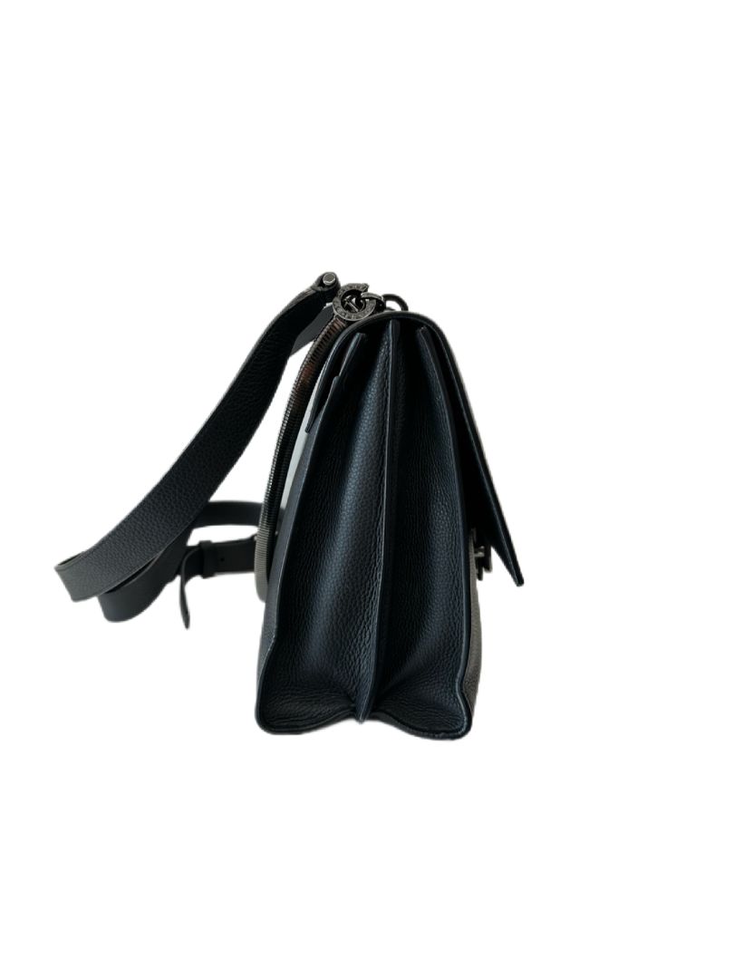 Bvlgari Black Leather Cross-Body Bag.