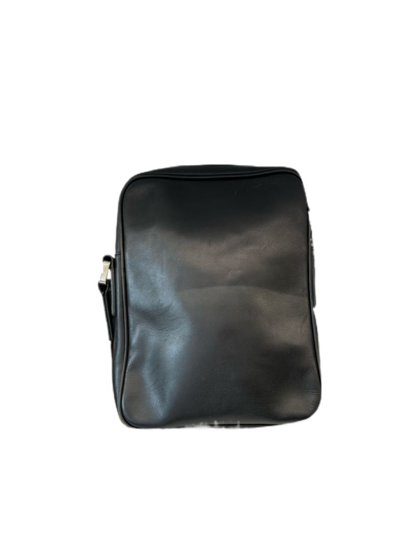 Lancel Black Uni-Sex Leather Satchel Bag.