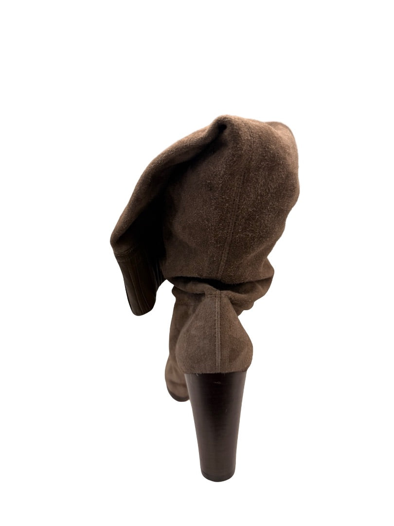 Vanessa Bruno Khaki Suede Leather Trim Knee High Boots. Size: 37