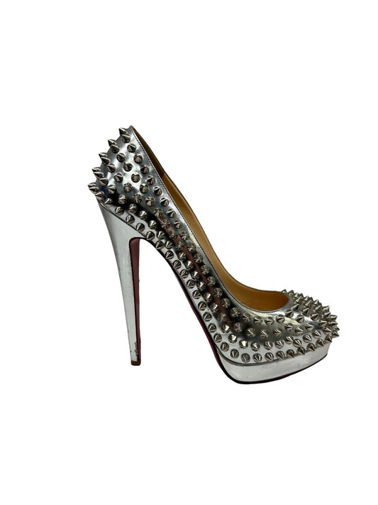 Christian Louboutin Silver 'Alti 160' pumps. Size: 37