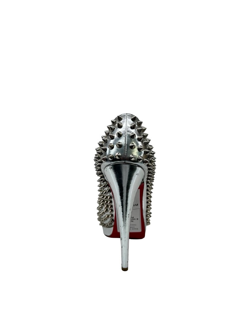 Christian Louboutin Silver 'Alti 160' pumps. Size: 37