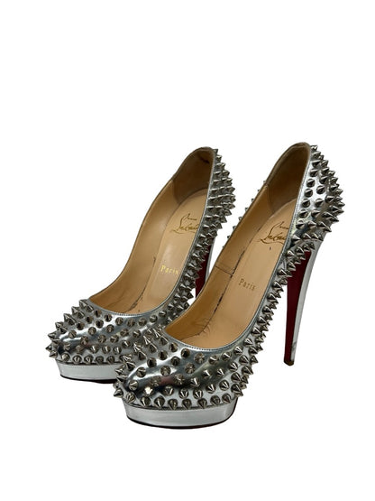 Christian Louboutin Silver 'Alti 160' pumps. Size: 37