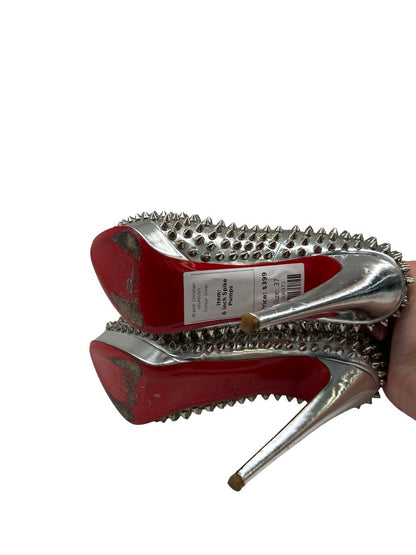 Christian Louboutin Silver 'Alti 160' pumps. Size: 37
