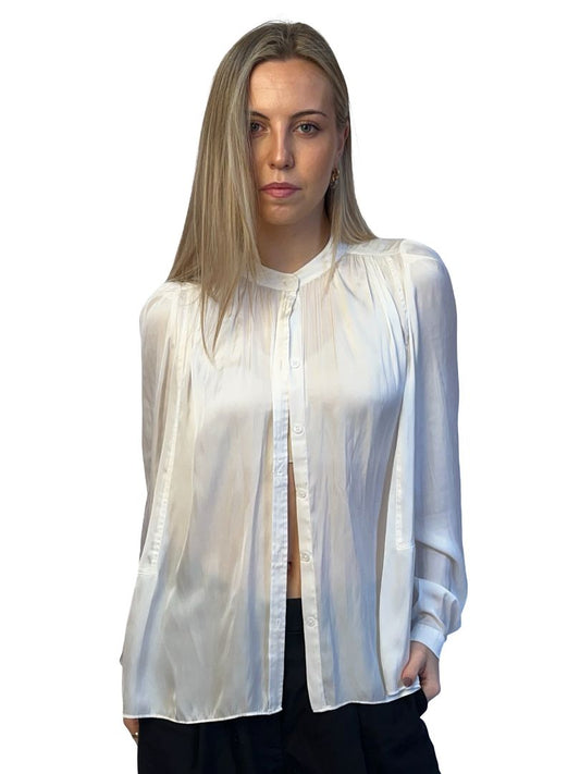 Zadig & Voltaire 'Typhoon' White Satin Blouse. Size: L