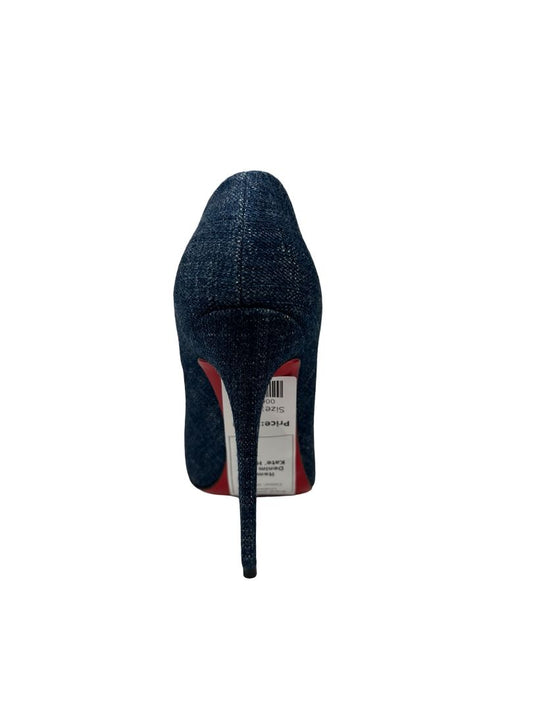 Christian Louboutin Indigo Denim 'So Kate 120' Heels W Gold Insole. Size: 37.5