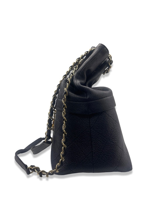 Chanel Navy CC Charm Front Pocket Shopping Crossbody / Handbag.