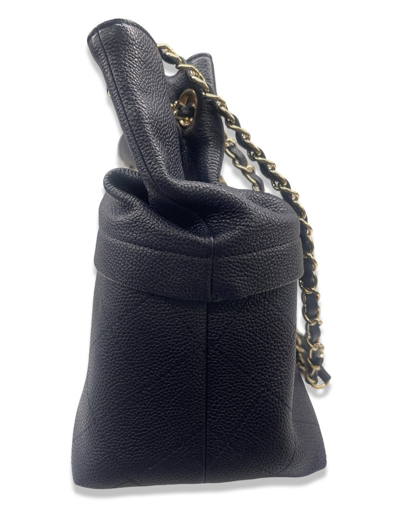 Chanel Navy CC Charm Front Pocket Shopping Crossbody / Handbag.
