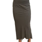 Rick Owens Grey Calf Length Skirt. Size: 38