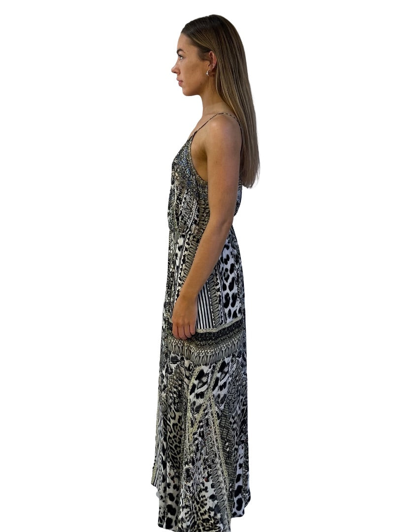 Camilla Grey / Multi-Colour Animal Instinct Strappy Wrap Dress. Size: M