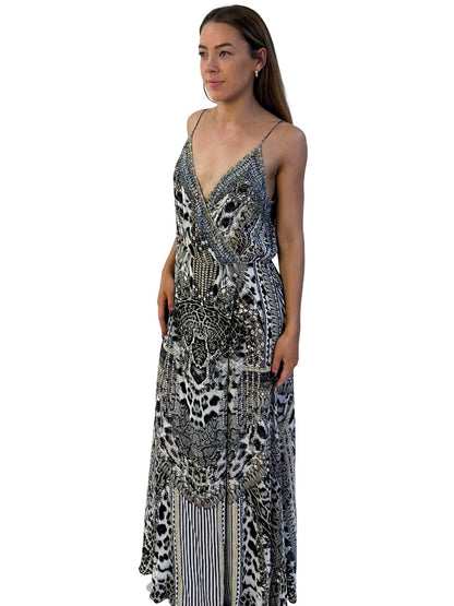 Camilla Grey / Multi-Colour Animal Instinct Strappy Wrap Dress. Size: M