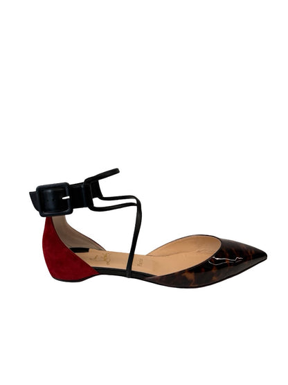 Christian Louboutin Black Patent Leather / Suede Flats. Size: 40