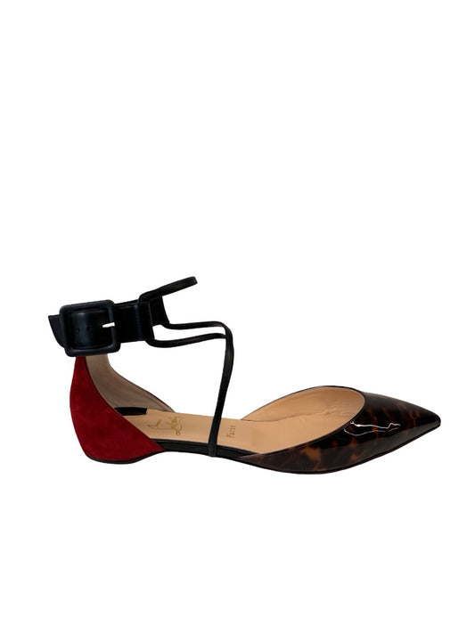Christian Louboutin Black Patent Leather / Suede Flats. Size: 40