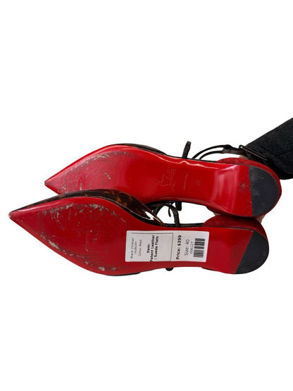 Christian Louboutin Black Patent Leather / Suede Flats. Size: 40