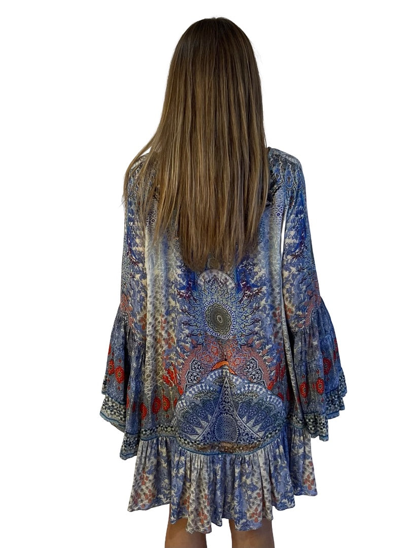 Camilla Blue Concubine A Line Frill Dress. Size: 1