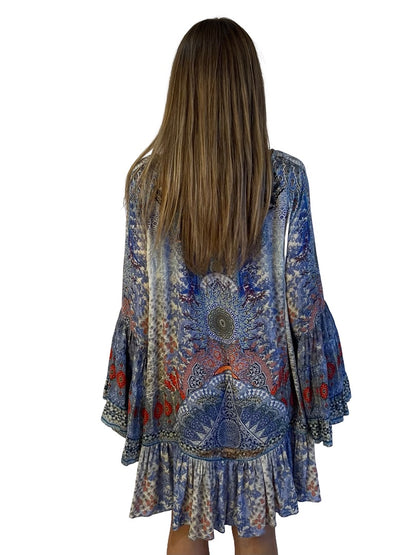 Camilla Blue Concubine A Line Frill Dress. Size: 1