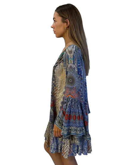 Camilla Blue Concubine A Line Frill Dress. Size: 1