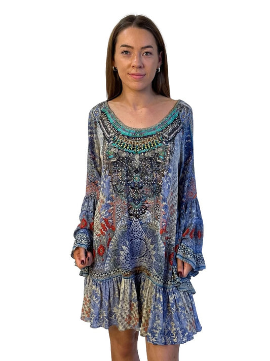 Camilla Blue Concubine A Line Frill Dress. Size: 1