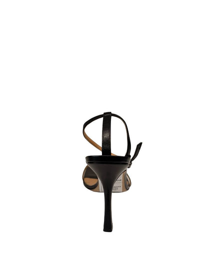 Bottega Veneta Black Strappy Leather Sandal Heels. Size: 39