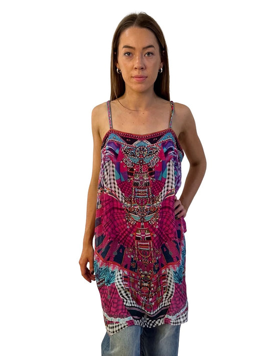 Camilla Pink / Multi-Colour Desert Discotheque Overlay Top. Size: 10
