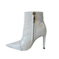 Camilla and Marc White Patent Pointed Heel Boots. Size: 36