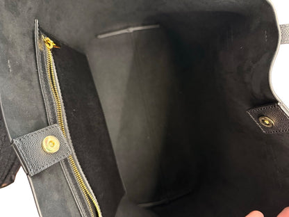 Tom Ford Black Textured Leather 'T' Tote Bag.