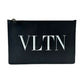 Valentino Black Clutch VLTN Writing. Size: M