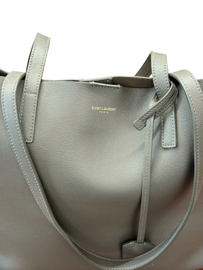 Saint Laurent Grey Leather Tote Bag.