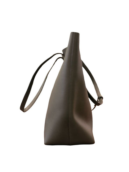 Saint Laurent Grey Leather Tote Bag.