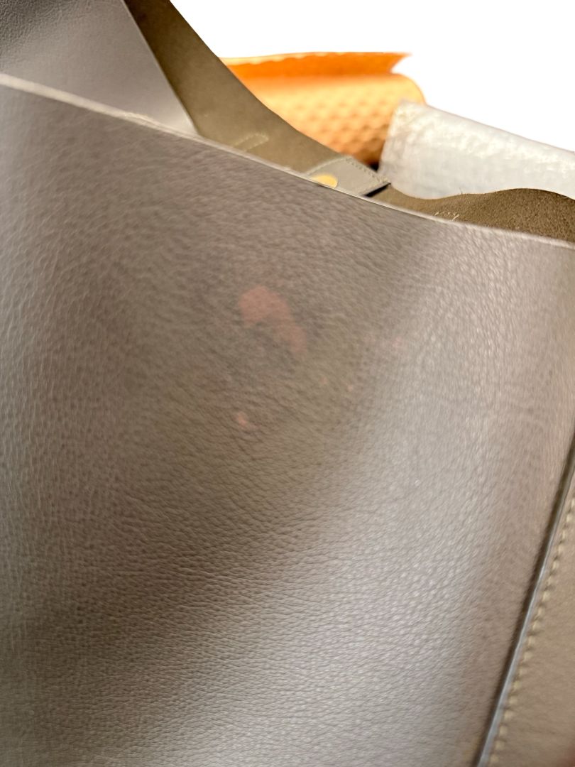 Saint Laurent Grey Leather Tote Bag.