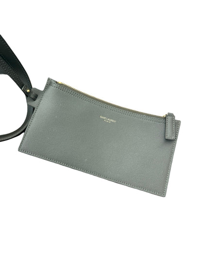 Saint Laurent Grey Leather Tote Bag.