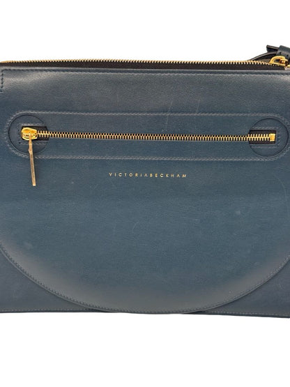 Victoria Beckham Navy Leather Crossbody Bag.