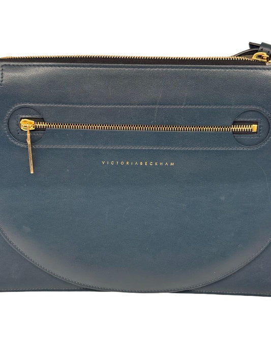 Victoria Beckham Navy Leather Crossbody Bag.