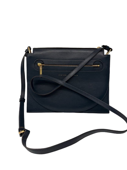 Victoria Beckham Navy Leather Crossbody Bag.
