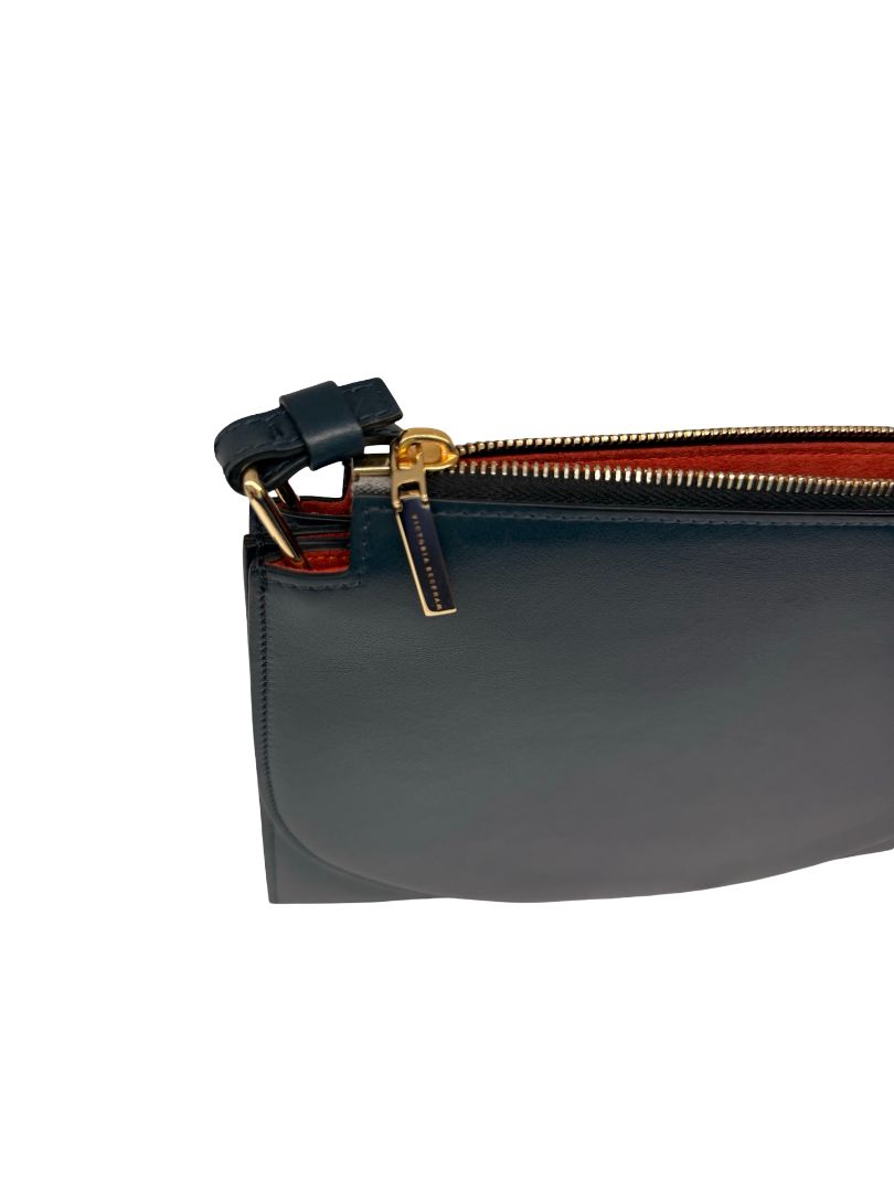 Victoria Beckham Navy Leather Crossbody Bag.
